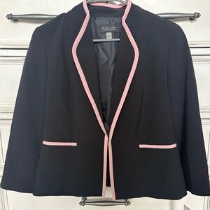 NWT Black Label Evan Picone Black Blazer Pink Trim Size 6 Career Jack
